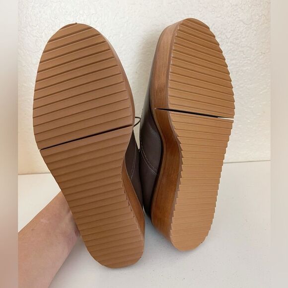 Robert Clergerie Brook wood effect chocolate brown leather Derby platforms 38.5 - Picture 9 of 9